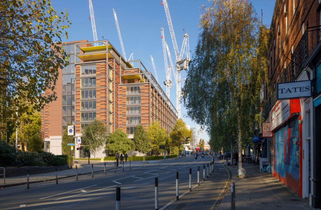 Modern flats on the former Cadby Hall site in West Kensington