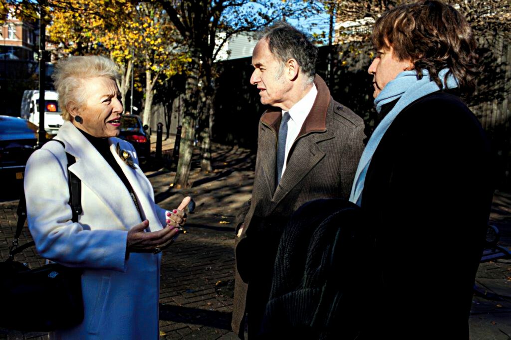 Dame Stephanie Shirley also known as Steve Shirley chatting with guests