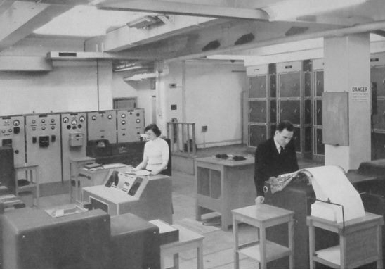 Photograph of LEO used in a LEO promotional leaflet Manchester University