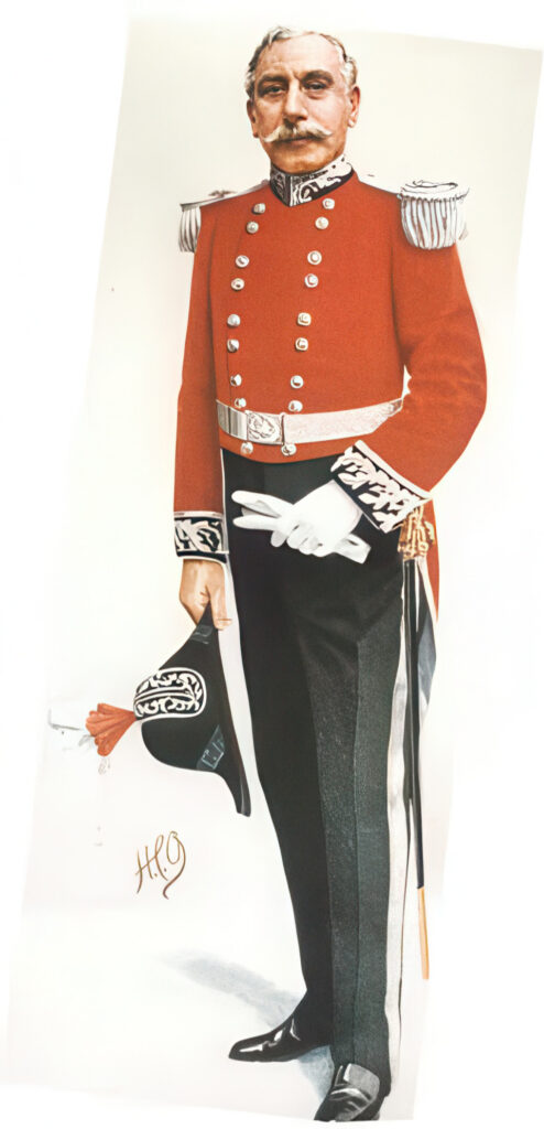 This picture shows Sir Joseph Lyons in full dress as Deputy Lieutenant of the County of London which appeared in Vanity Fair, 1910