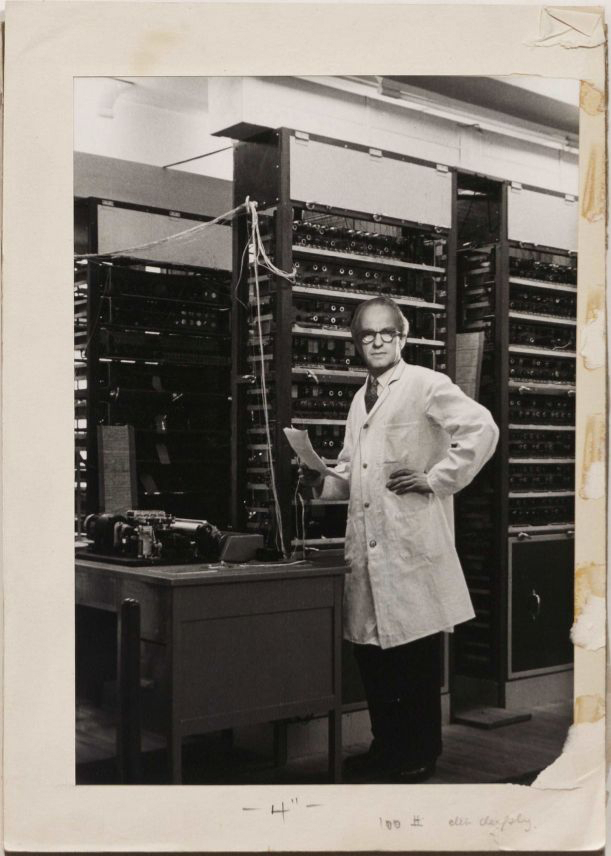 Statistician John Simmons (1902-1985) with LEO I. Modern Records Centre, University of Warwick Library