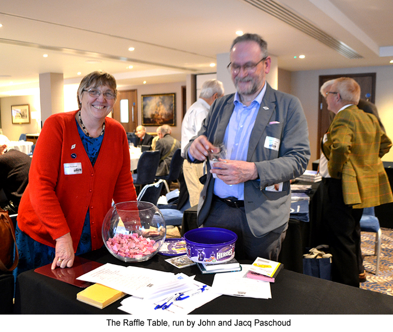The raffle table, run by John and Jacq Paschoud